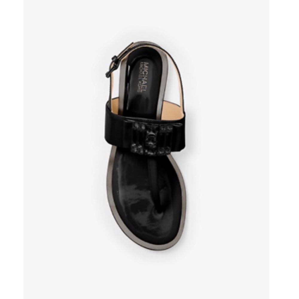 Michael Kors Michelle Thong Patent Leather Sandals - Picture 6 of 8